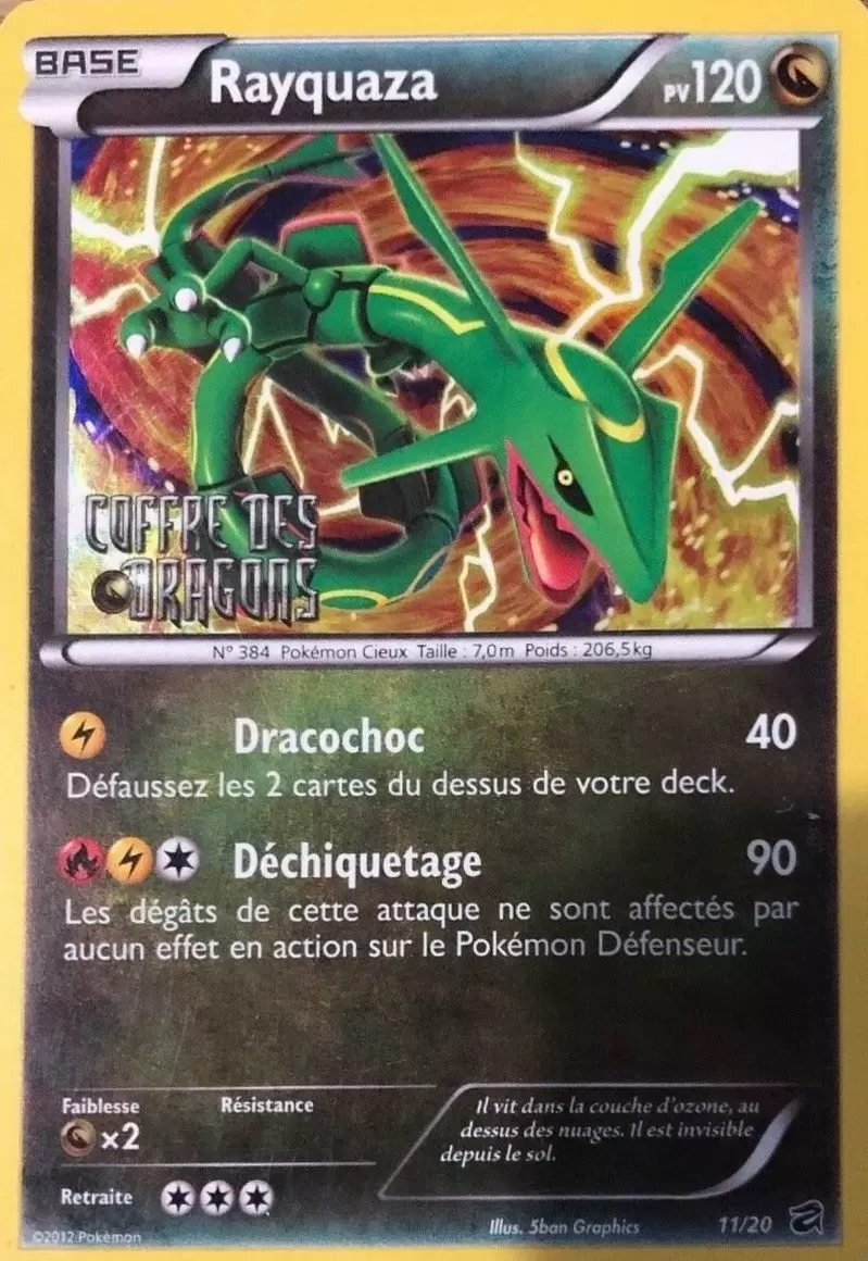Carte Pokemon Neuve Française 11/20 Rayquaza Holo NB00:Coffre Des Dragons 
