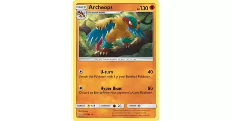 Pokemon ARCHEOPS 121/236 RARE REVERSE  HOLOFOIL NM CARD  UNIFIED MINDS