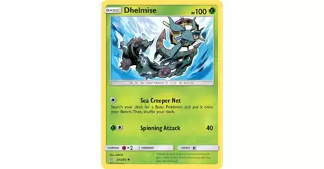 Dhelmise  Cool pokemon cards, Pokemon cards, Pokemon