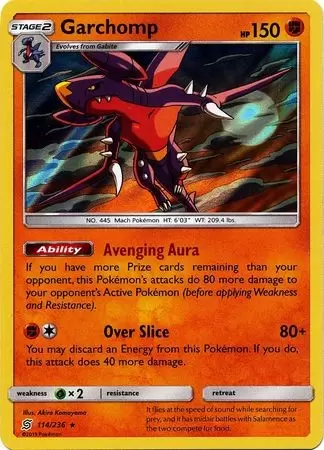 113/236 Gabite Uncommon Reverse Holo Unified Minds Pokemon Card 