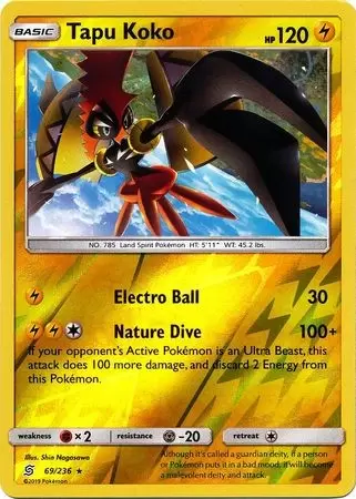 Pokemon - 068/182 - Tapu Koko ex - Paradox Rift