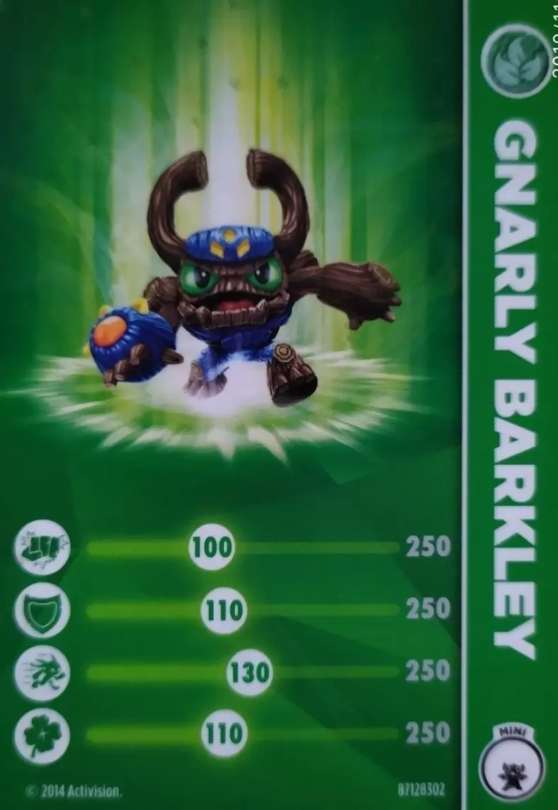 Skylanders Trap Team Cards - Mini Gnarly Barkley