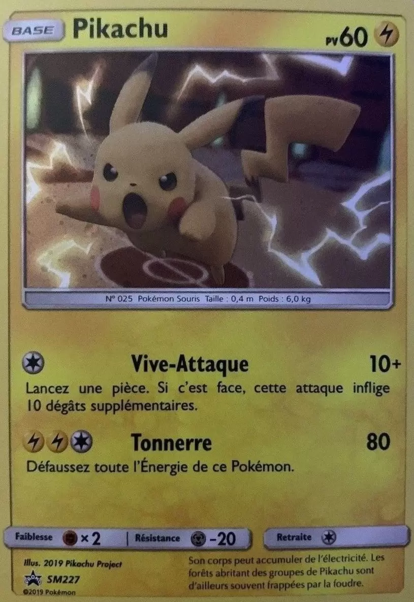 Cartes Promo Black Star Soleil et Lune - Pikachu
