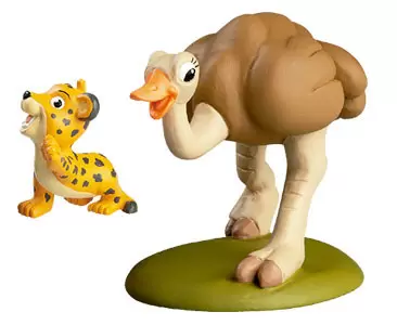 Les Animaux de la Savane - L\'Autruche + La Maman Autruche + Le Bébé Cheetah