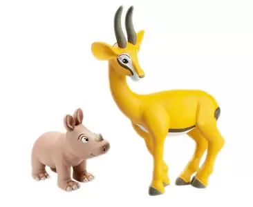Les Animaux de la Savane - La Gazelle + La Maman Gazelle +Le Bébé Rhinocéros