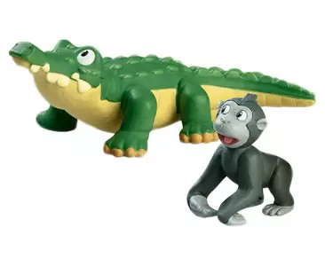 Les Animaux de la Savane - Le Crocodile du Nil + Le Papa Crocodile + Le Bébé Gorille