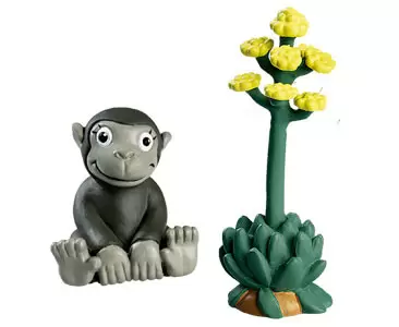 Les Animaux de la Savane - Le Flamant Rose + La Plante d\' Agave + Le Bébé Gorille