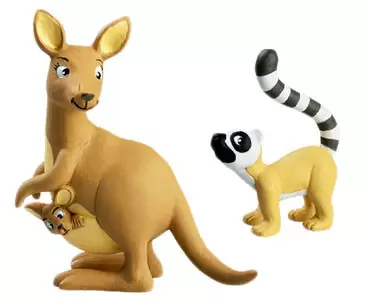 Les Animaux de la Savane - Le Kangourou + La Maman Kangourou + Le Bébé Lémur