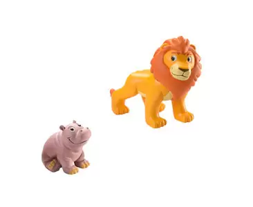 Les Animaux de la Savane - Le Lion + Le Papa Lion + Le Bébé Hippopotame