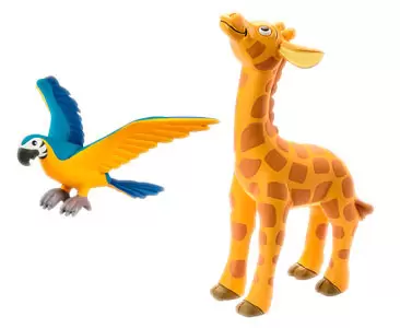 Les Animaux de la Savane - Le Perroquet Ara + Le Papa Ara + Le Bébé Girafe
