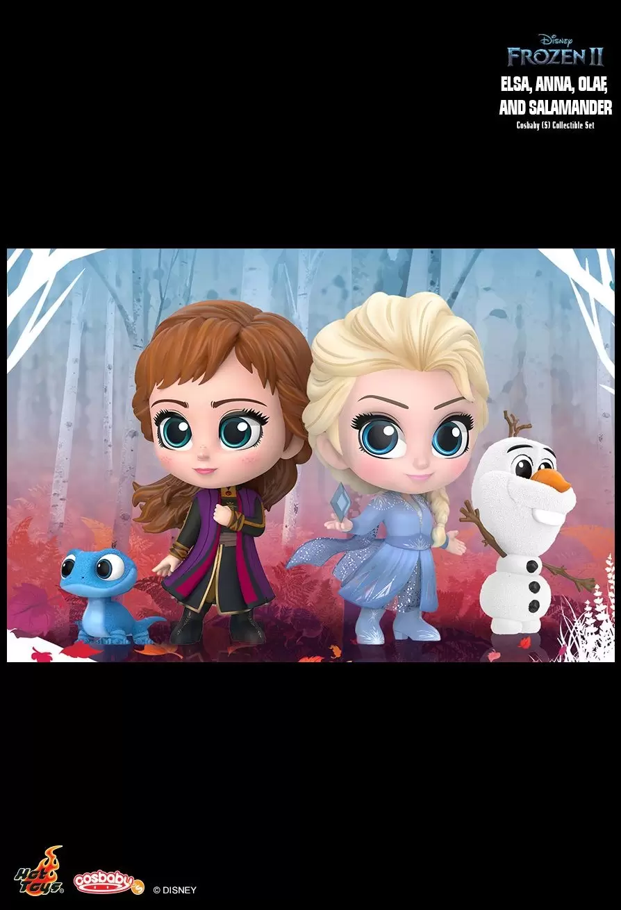 Cosbaby Figures - Frozen 2 - Elsa, Anna, Olaf, and Salamander
