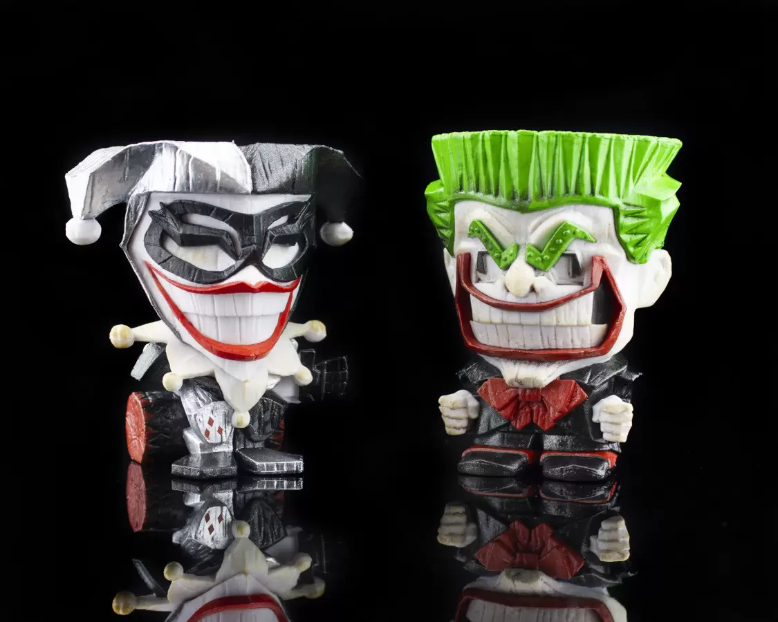 Teekeez - Black, White, and Red All Over Harley Quinn and The Joker 2 Pack