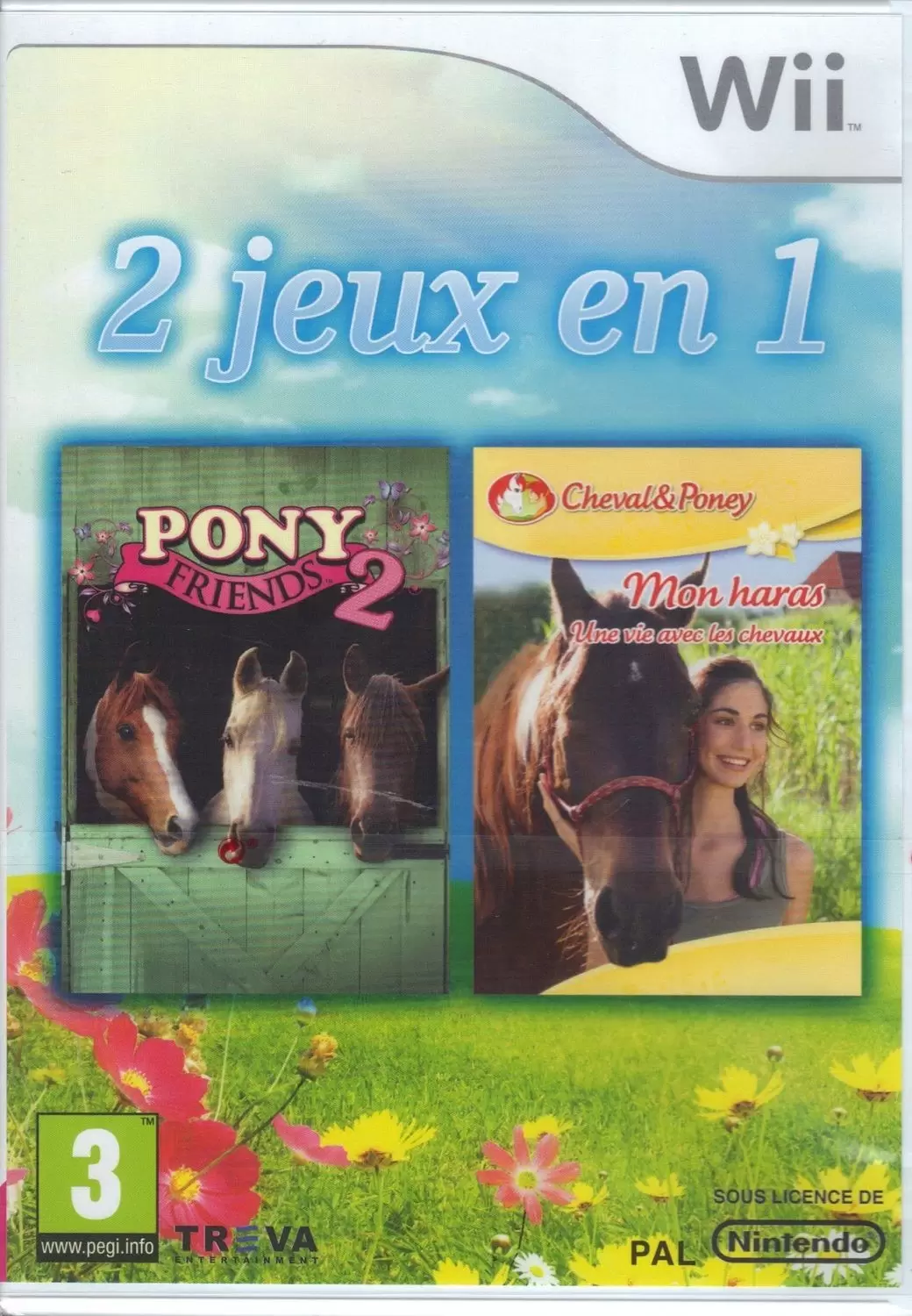 Jeux Nintendo Wii - 2 jeux en 1 pony friends 2 et mon haras une vie avec les chevaux