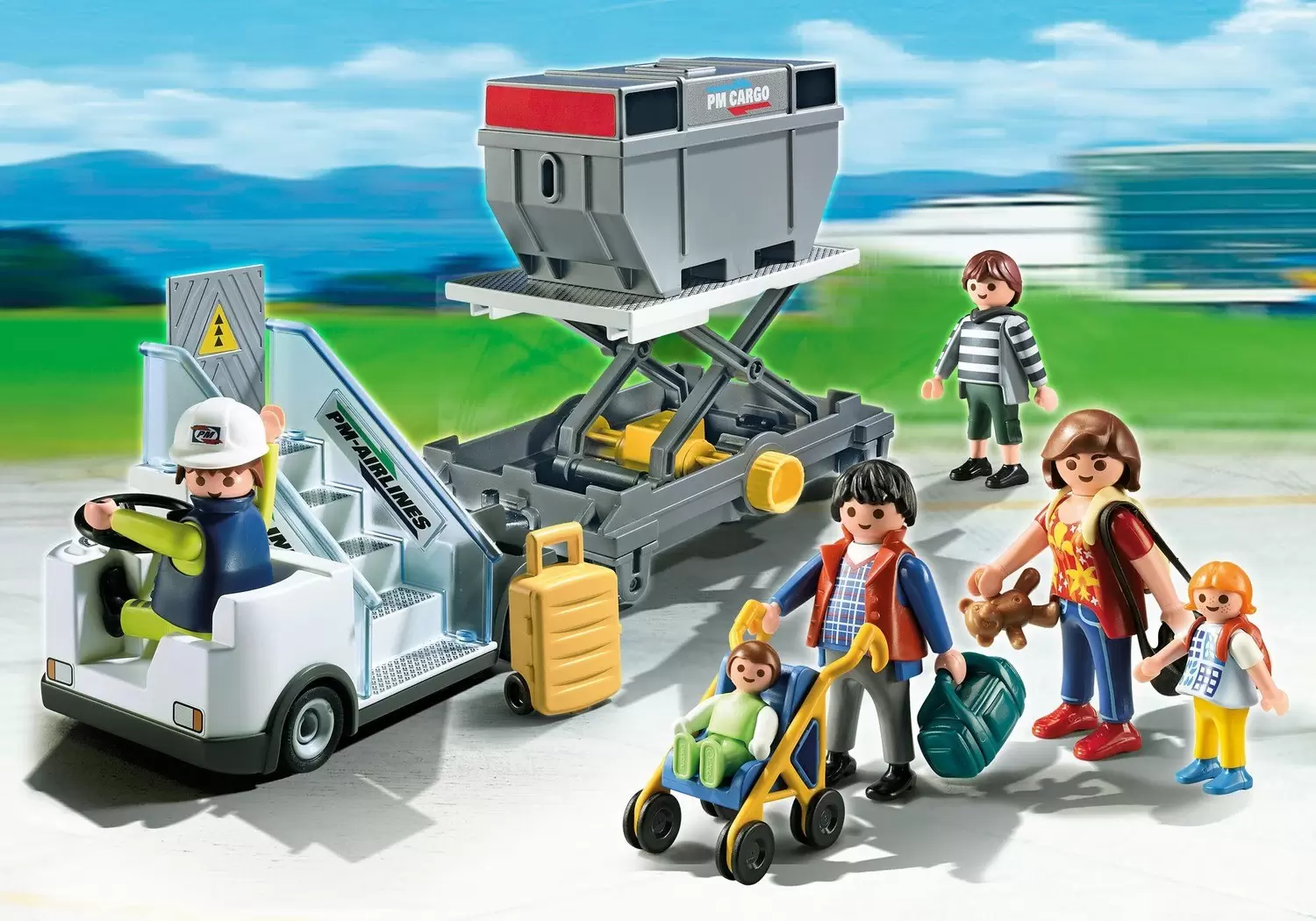 Playmobil c429 vehicle-airport with plane access stairs 4315 