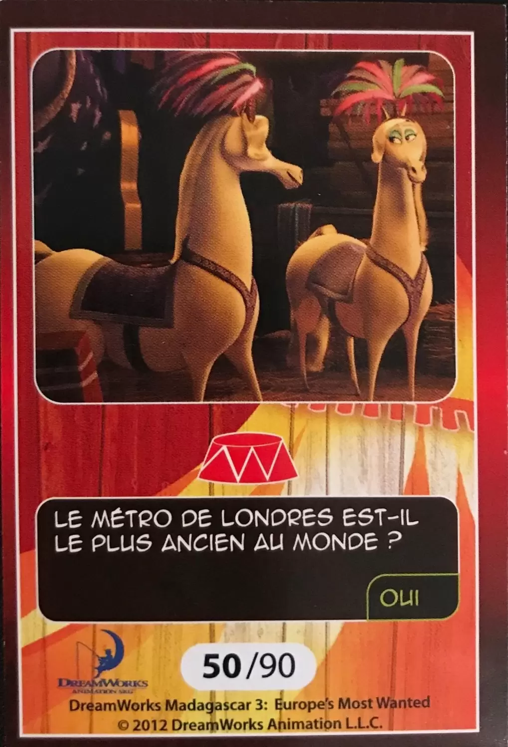 Le Collector Madagascar 3 (CORA / Match) - Carte C50 - Question 4