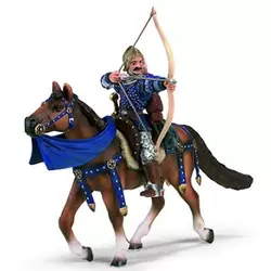 Archer à cheval bleu