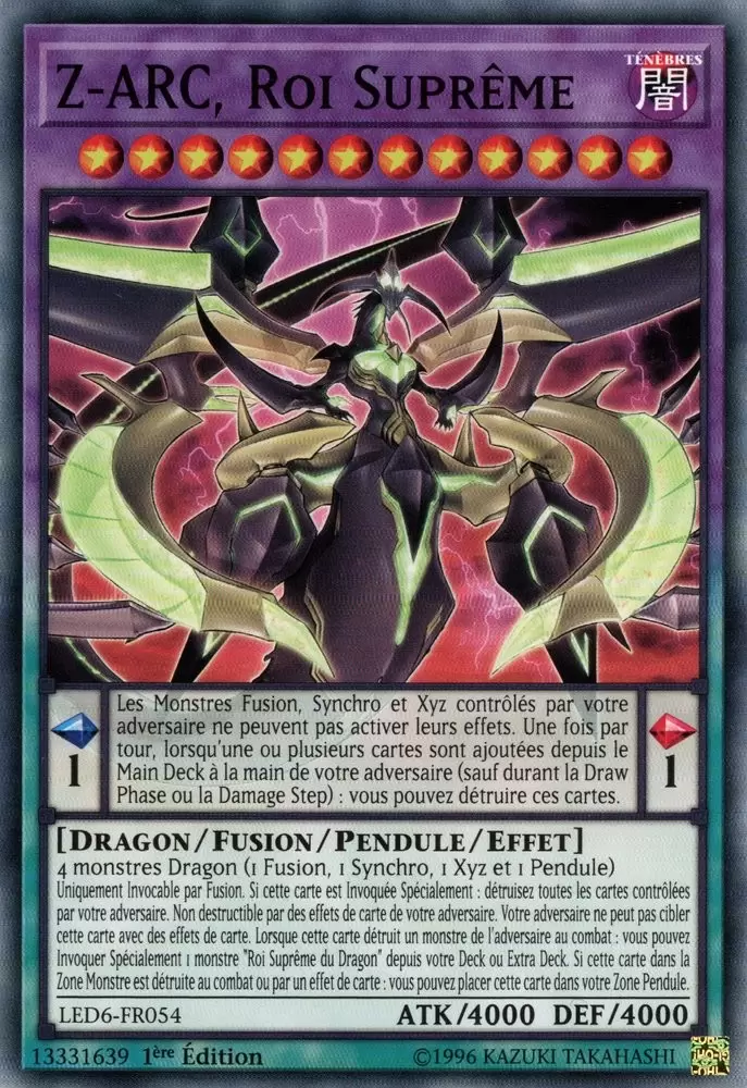 Pack du Duelliste - Les Duellistes Légendaires : Le Héros Magique LED6 - Z-ARC, Roi Suprême