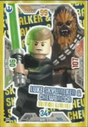 carte à collectionner serie 3 lego star wars n*72 luke skywalker édition limitée 