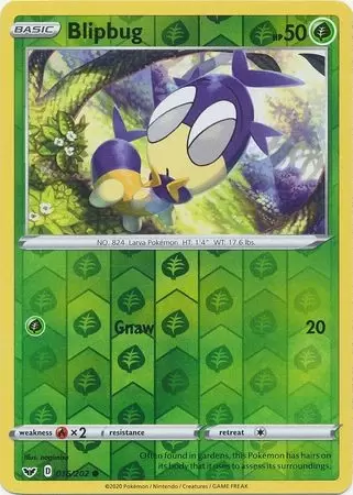 Blipbug Reverse Sword Shield Pokemon Card 16 2