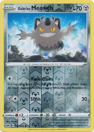 Sword & Shield - Galarian Meowth Reverse