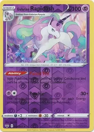 Sword & Shield - Galarian Rapidash Reverse