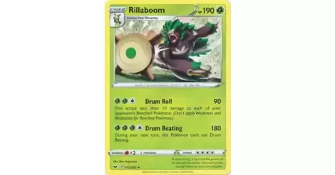Pokemon Evolution Set Rare Card Lot Sword & Shield Rillaboom 015/202