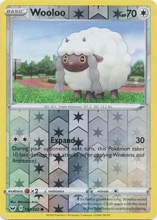 Wooloo Reverse Sword Shield Pokemon Card 152 2