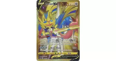 Zacian V Gold Metal Pokemon Card