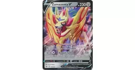 139/202 Zamazenta V, Rare Holo V Card