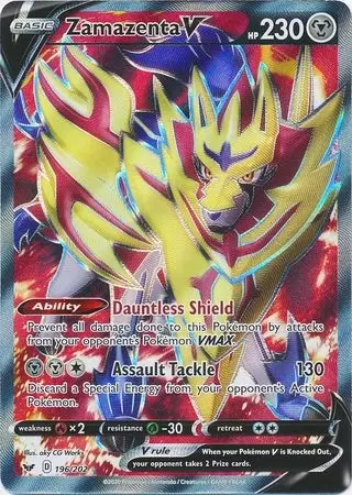 Zamazenta Gold Metal Pokemon Card 