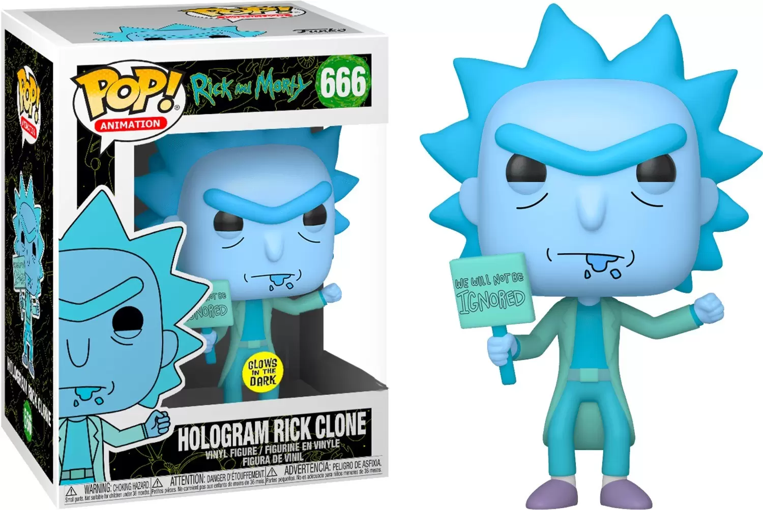 Animation Hologram Rick Clone #666 GITD HT Glow Excl. Funko Pop Rick & Morty