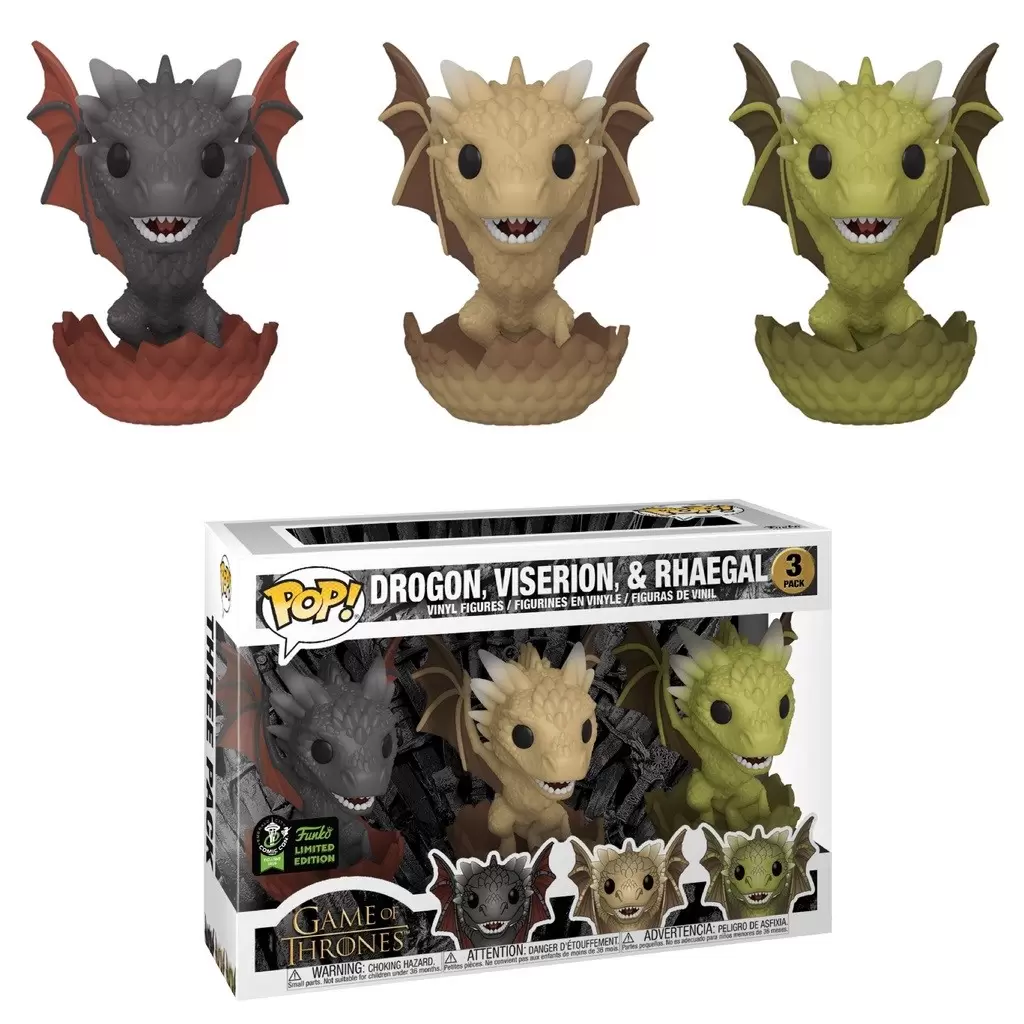 Game of Throne - Drogon, Viserion & Rhaegal 3 Pack - POP! of Thrones action figure