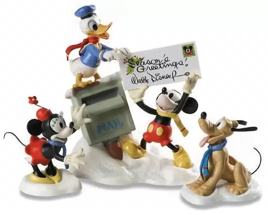 Walt Disney Classic Collection WDCC - Mickey, Donald, Minnie & Pluto Merry Messengers