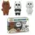 We Bare Bear - Grizz, Panda & Ice Bear Flocked 3 Pack