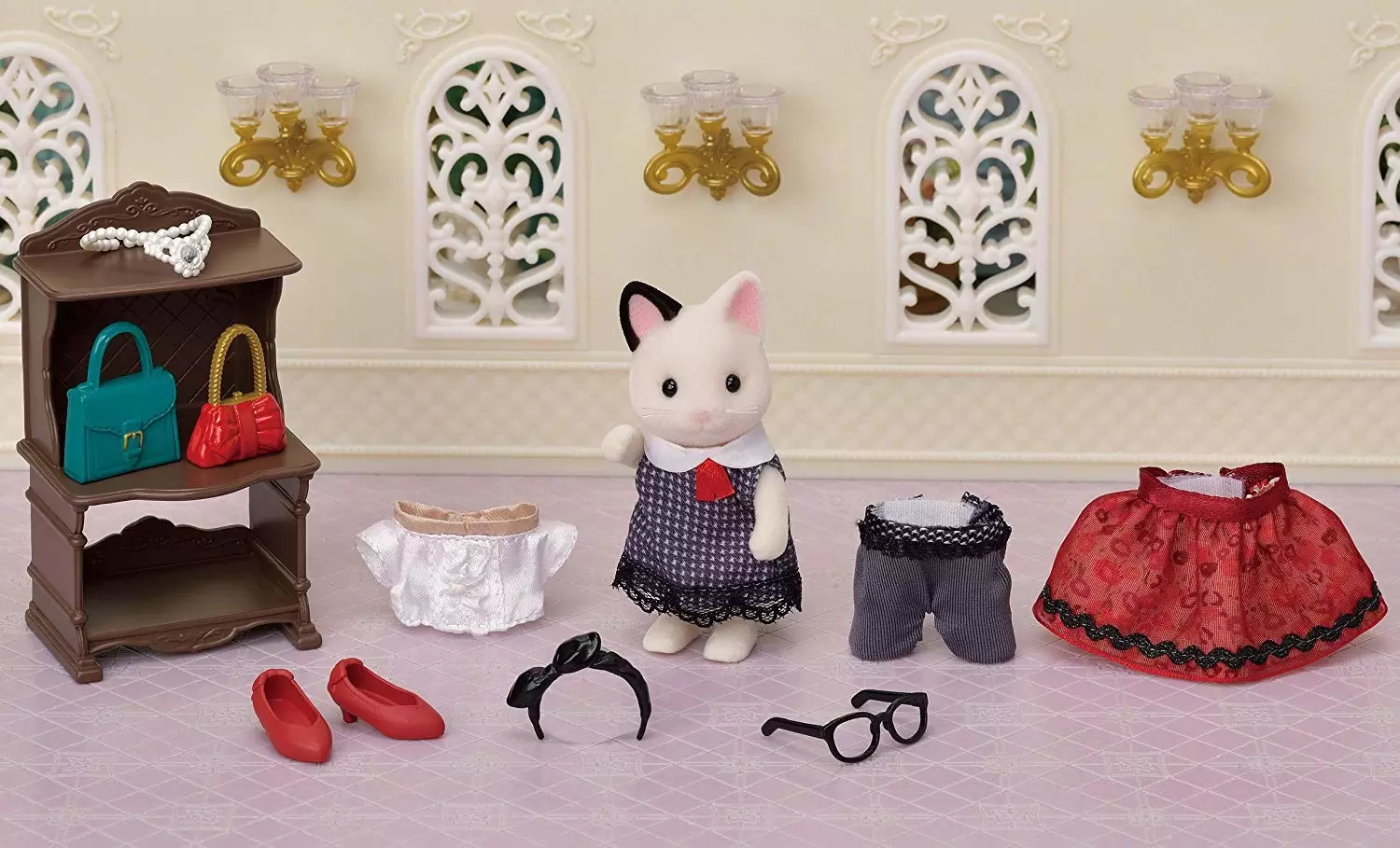 Sylvanian Families (Europe) - La valisette de mode et grande sœur chat bicolore