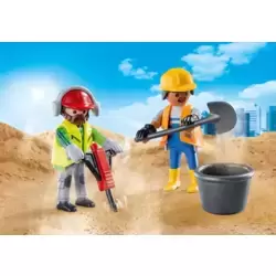 Duo ouvriers de chantier