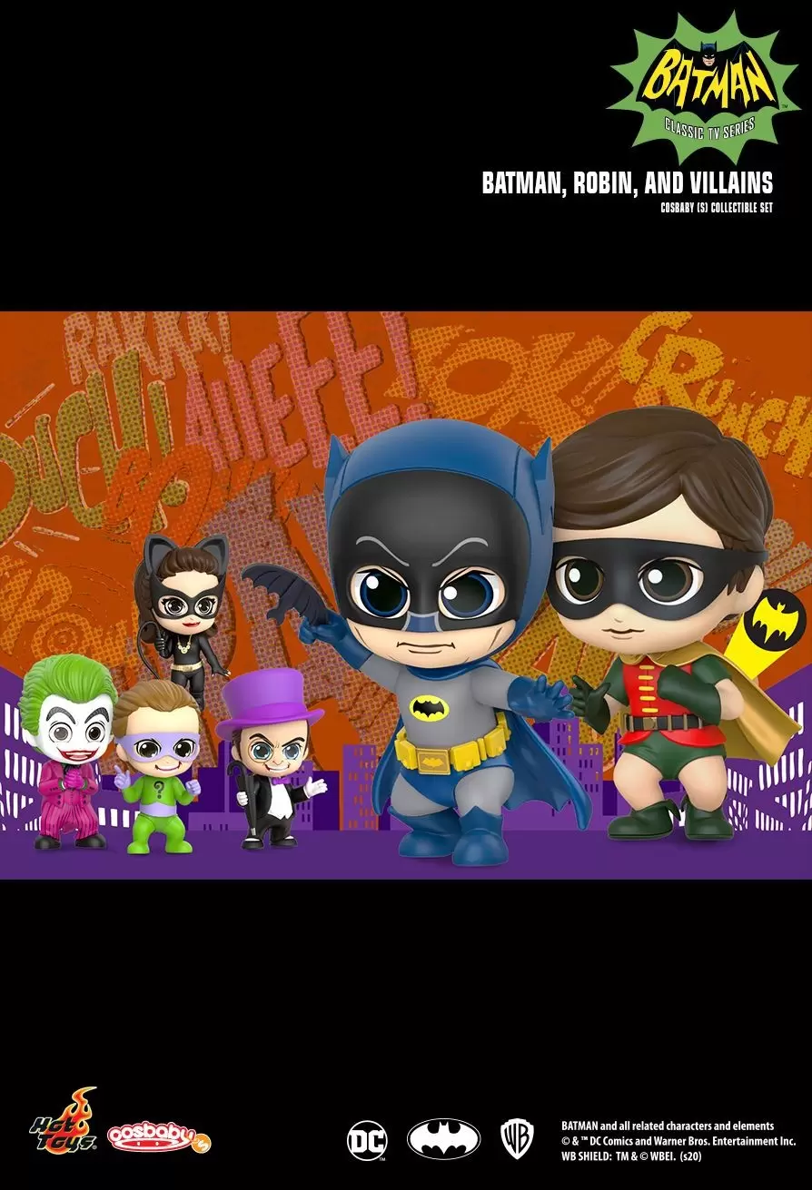Cosbaby Figures - Batman Classic TV Series - Batman, Robin and Villains Collectible Set