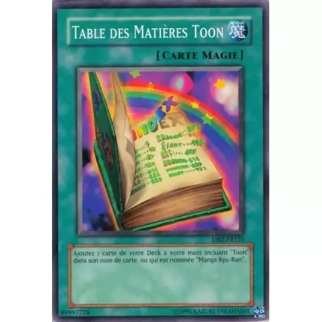 Genèse Ténébreuse 2 DB2 - Table des Matières Toon