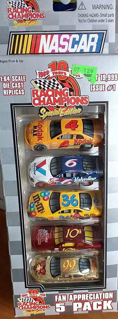 Racing Champions Spécial Édition Fan Appréciation 5 Pack - NASCAR 10 ans #1