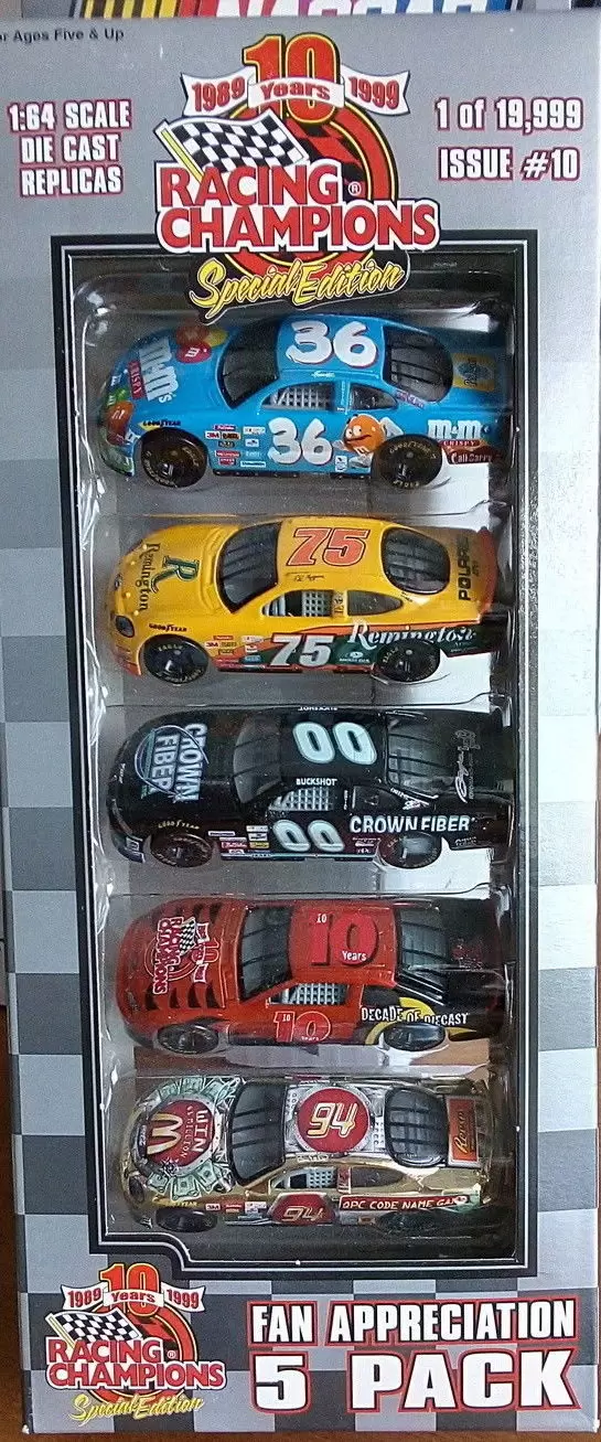 Racing Champions Spécial Édition Fan Appréciation 5 Pack - NASCAR 10 ans #10