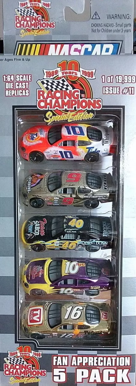 Racing Champions Spécial Édition Fan Appréciation 5 Pack - NASCAR 10 ans #11