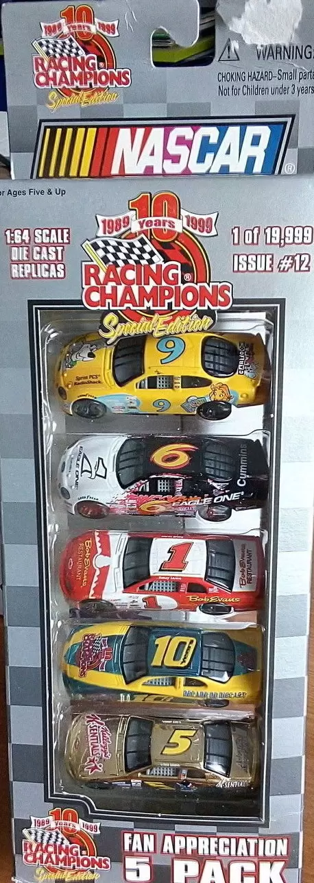 Racing Champions Spécial Édition Fan Appréciation 5 Pack - NASCAR 10 ans #12
