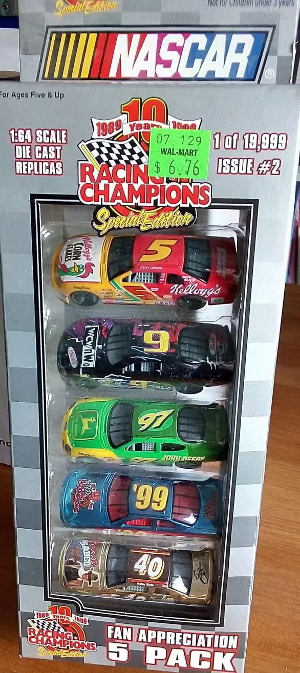 Racing Champions Spécial Édition Fan Appréciation 5 Pack - NASCAR 10 ans #2