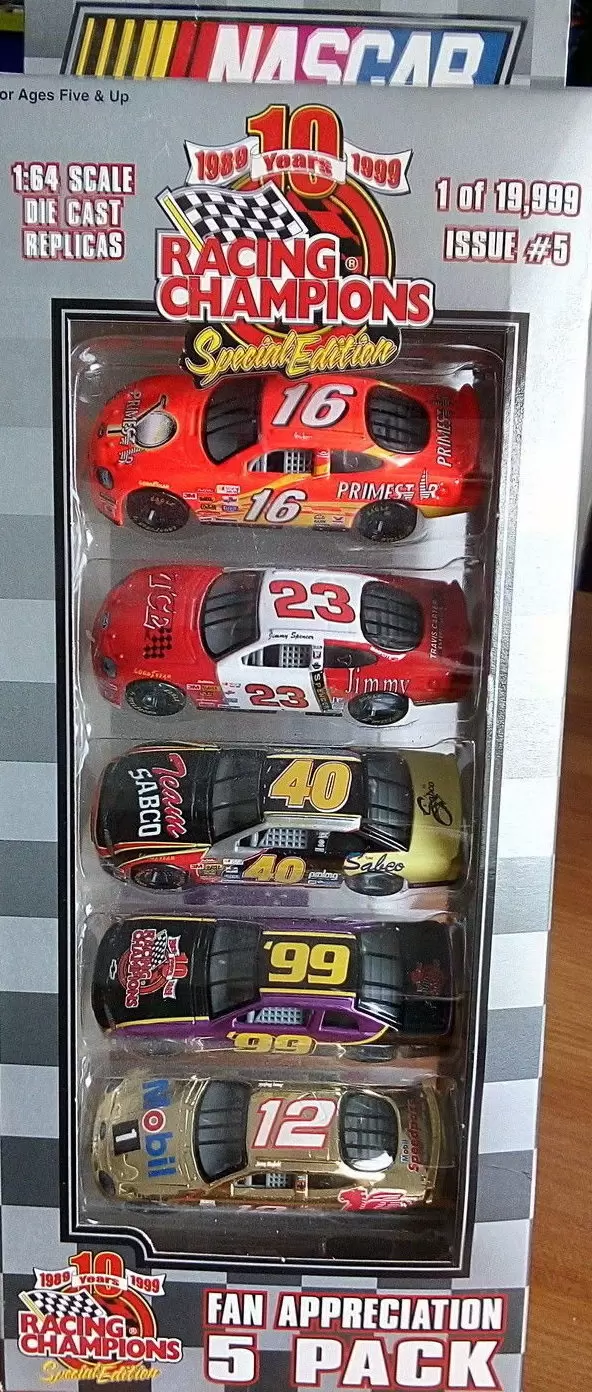 Racing Champions Spécial Édition Fan Appréciation 5 Pack - NASCAR 10 ans #5