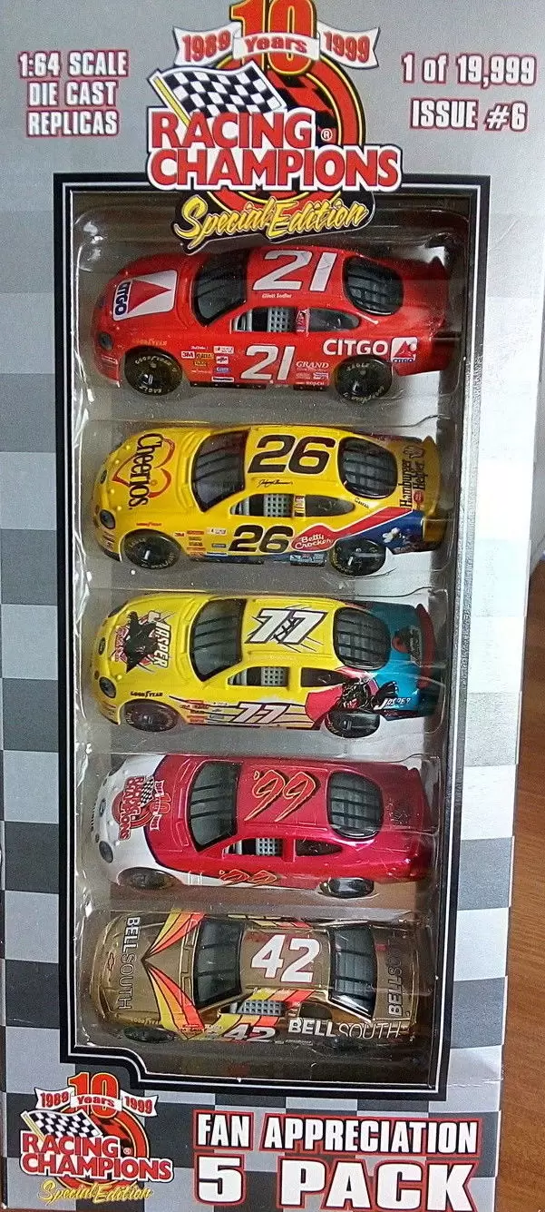 Racing Champions Spécial Édition Fan Appréciation 5 Pack - NASCAR 10 ans #6