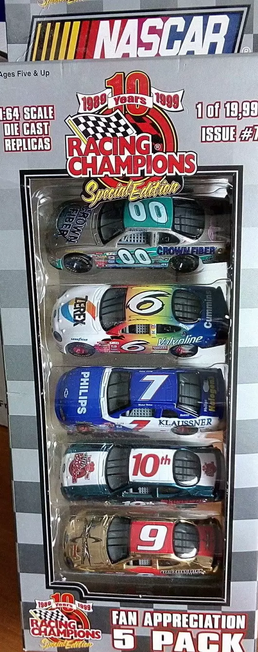 Racing Champions Spécial Édition Fan Appréciation 5 Pack - NASCAR 10 ans #7