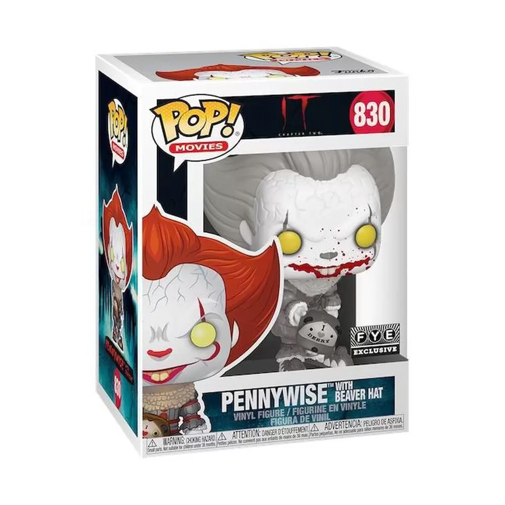 POP! Movies - It - Pennywise with beaver hat Black and White