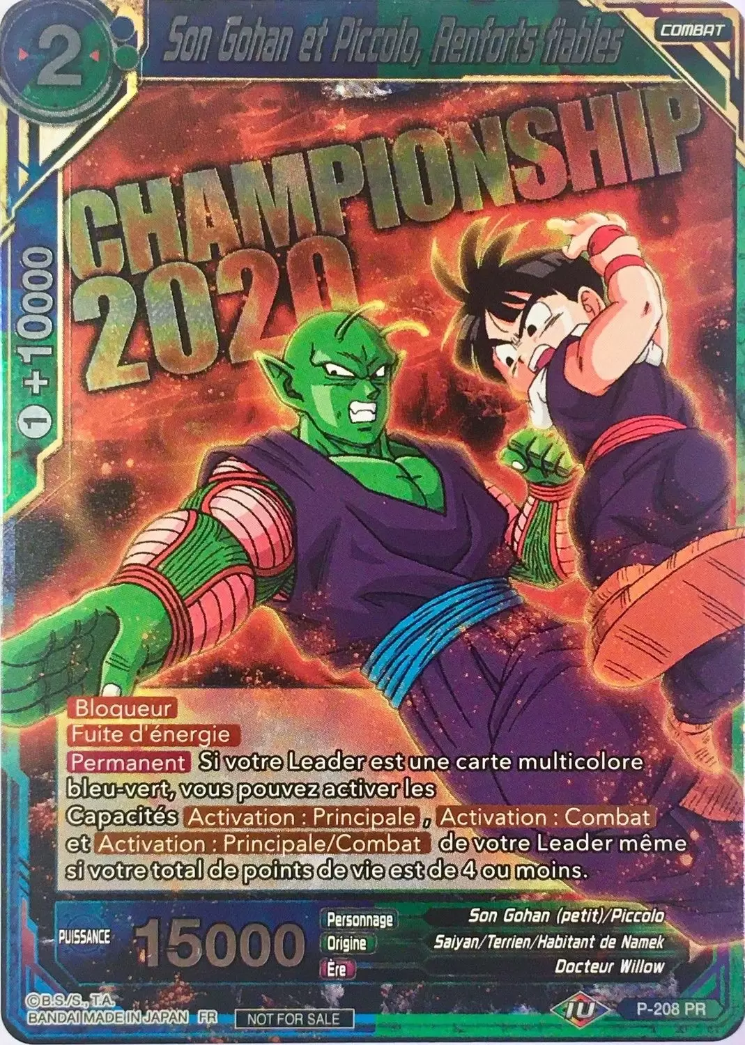 Dragon Ball Super Carte Promo FR - Son Gohan et Piccolo, Renforts fiables