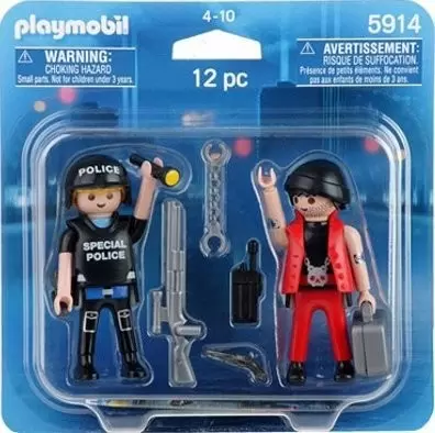 Playmobil 70572 - Policier avec Moto et Voleur