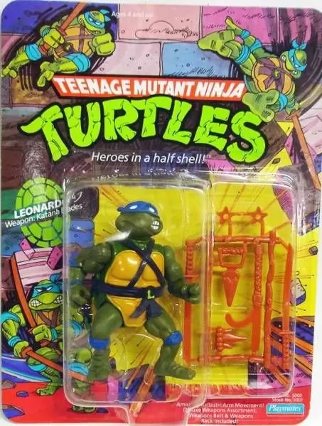 Vintage Teenage Mutant Ninja Turtles (TMNT) - Leonardo with Katana and Blades
